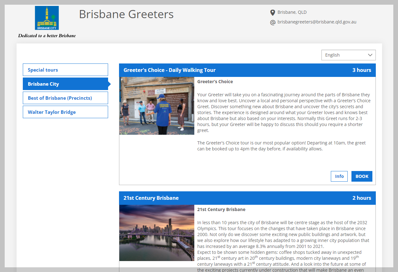 Brisbane Greeters 홈페이지