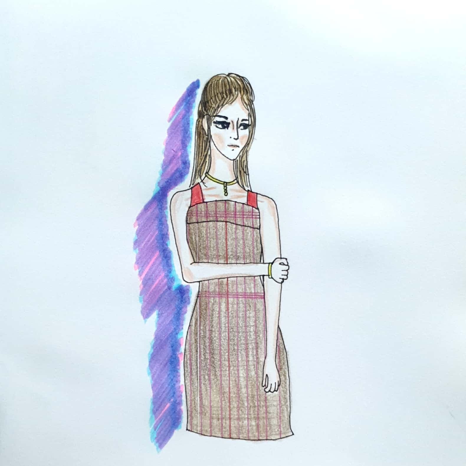  Wait 기다리다 / 일러스트 그림 드로잉 / 인물화 그리기