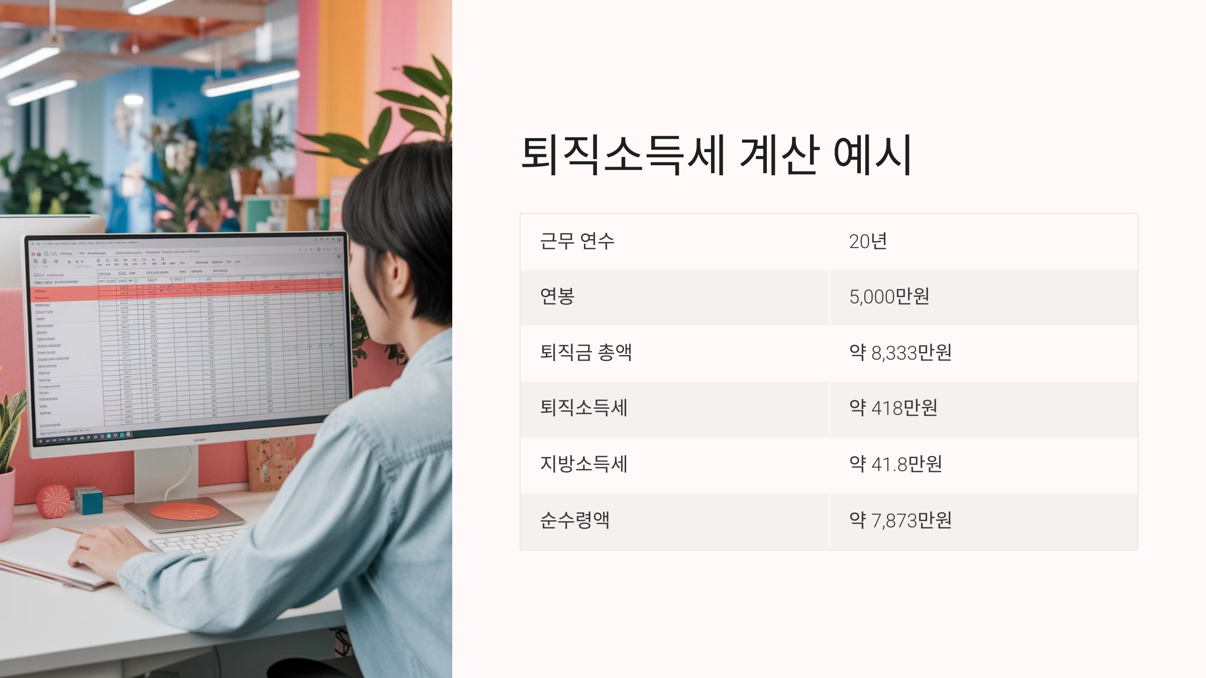 퇴직소득세 계산 예시