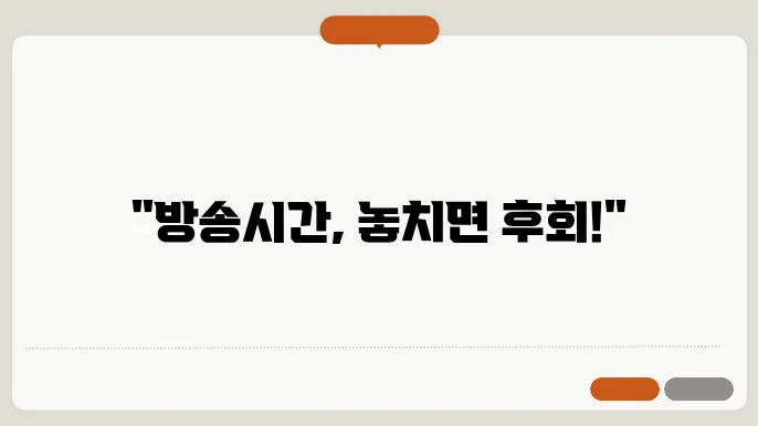 허델 보기 싫어서 방송시간
