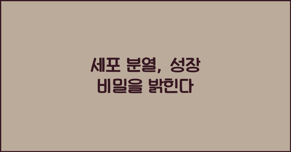 세포 분열, 성장 비밀