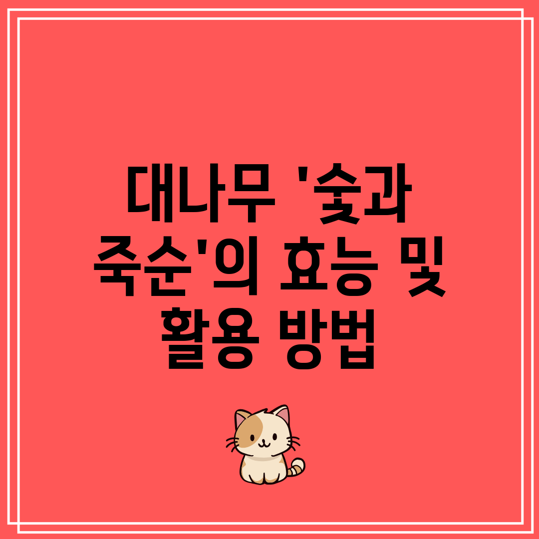 대나무 '숯과 죽순'의 효능 및 활용 방법