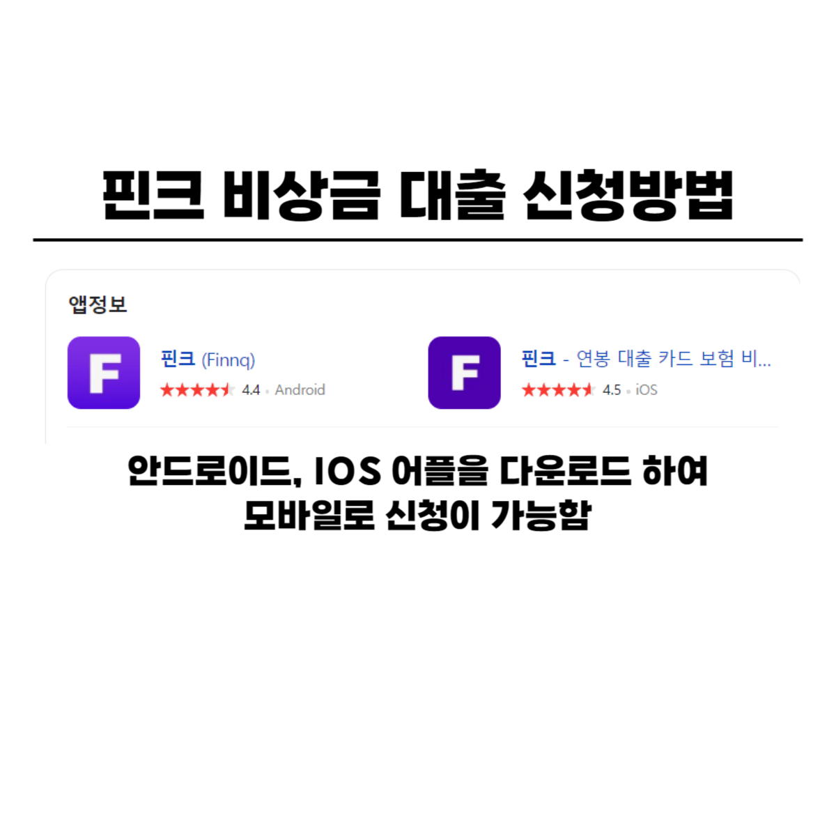 핀크 비상금 대출 신청방법