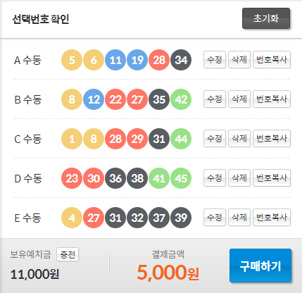 두근두근 로또 랜덤 구매