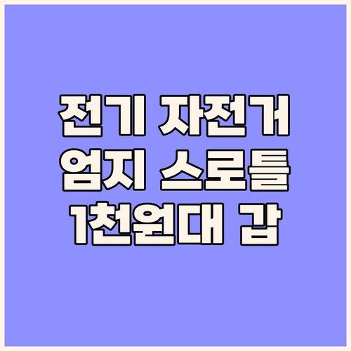 전기 자전거 엄지 스로틀 가성비 갑 
