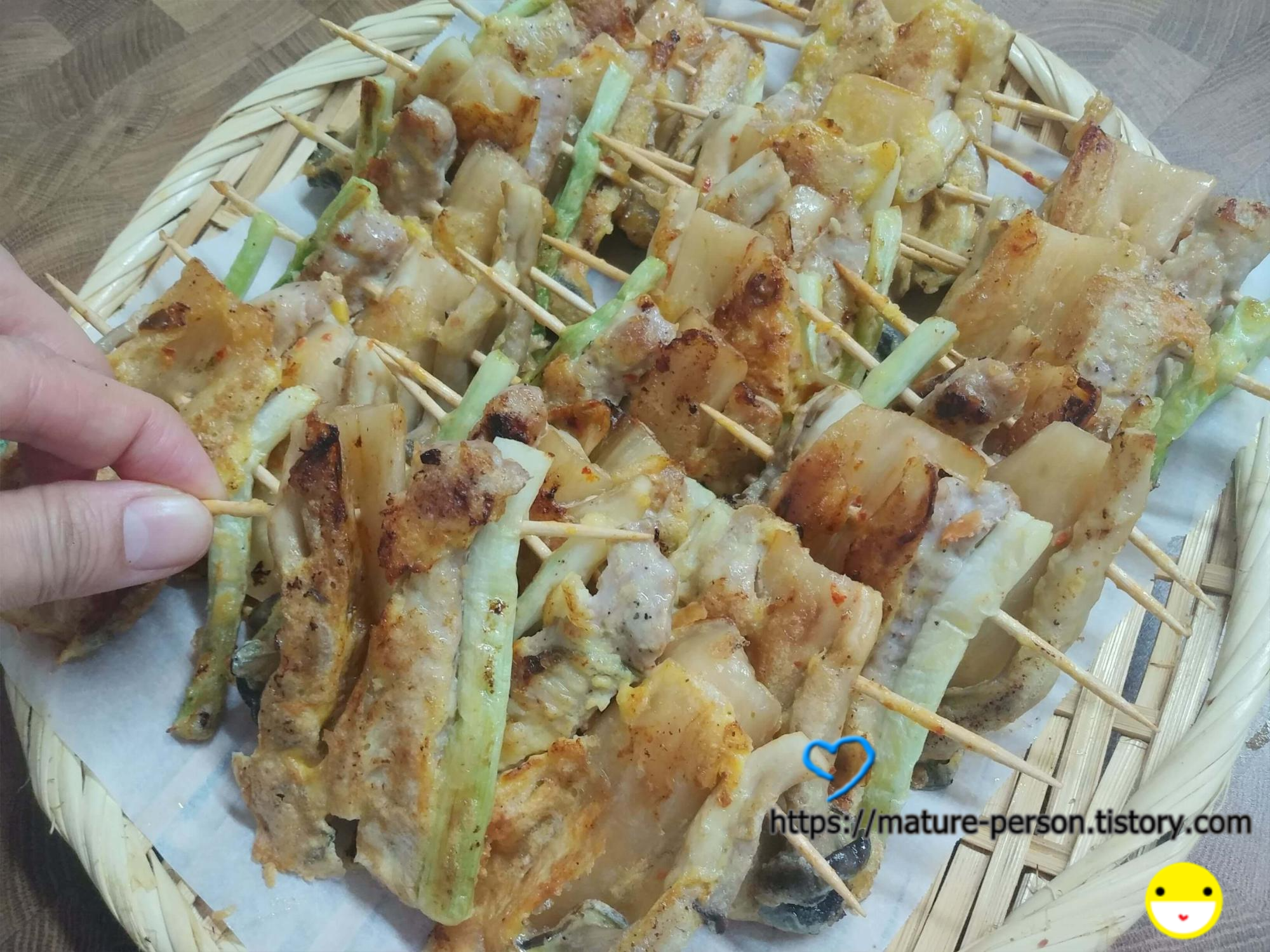  김치넣고 만든 산적 꼬치전