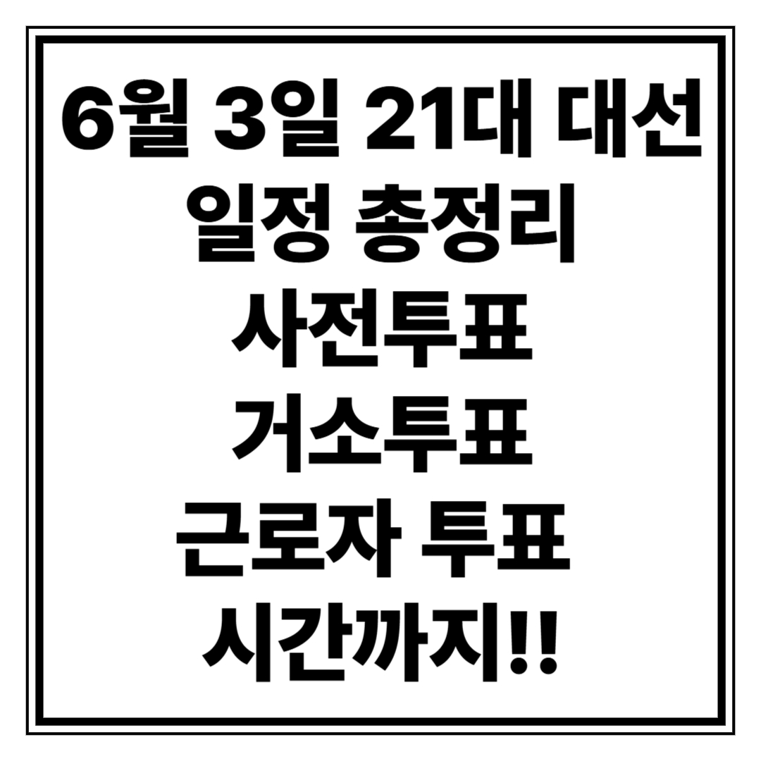 6월3일 대선정보 일정