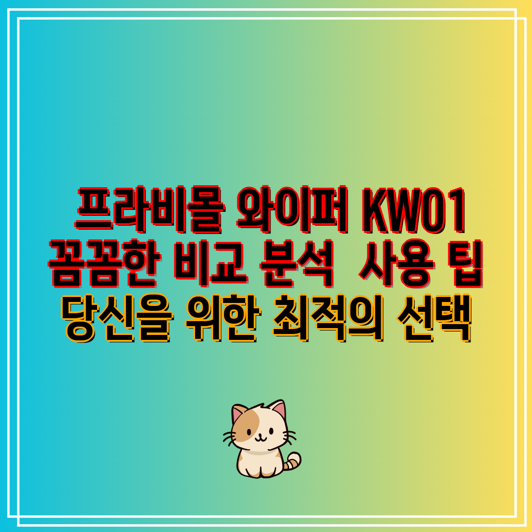  프라비몰 와이퍼 KW01 꼼꼼한 비교 분석  사용 팁