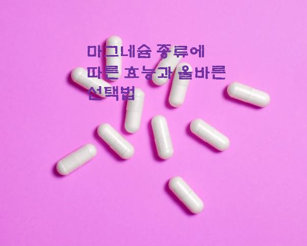  마그네슘 종류와 효능에 따른 내 몸에 맞는 선택법
