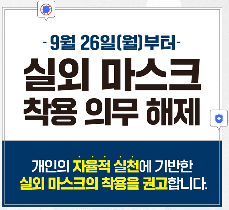 실외마스크 착용 의무 해제