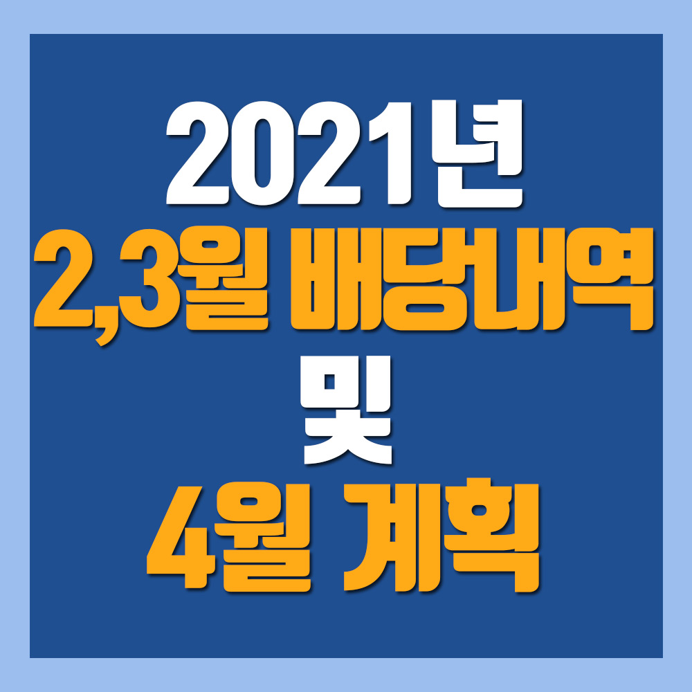  2021년 2월, 3월 배당내역 및 결과분석