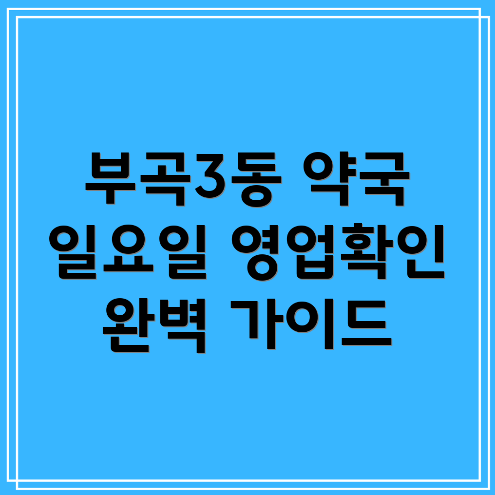 일요일 영업 약국
