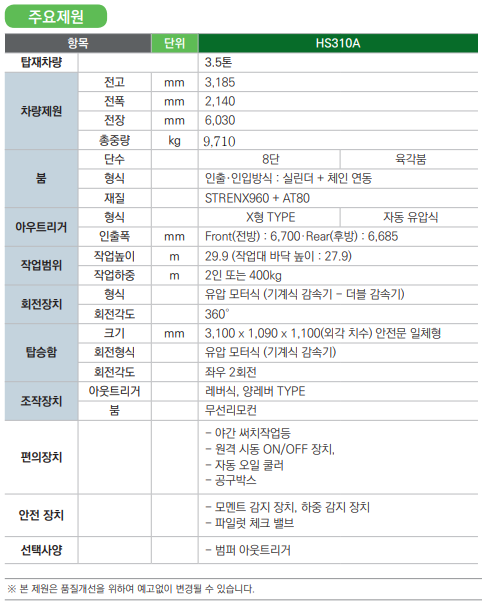 한신특장 HS310A