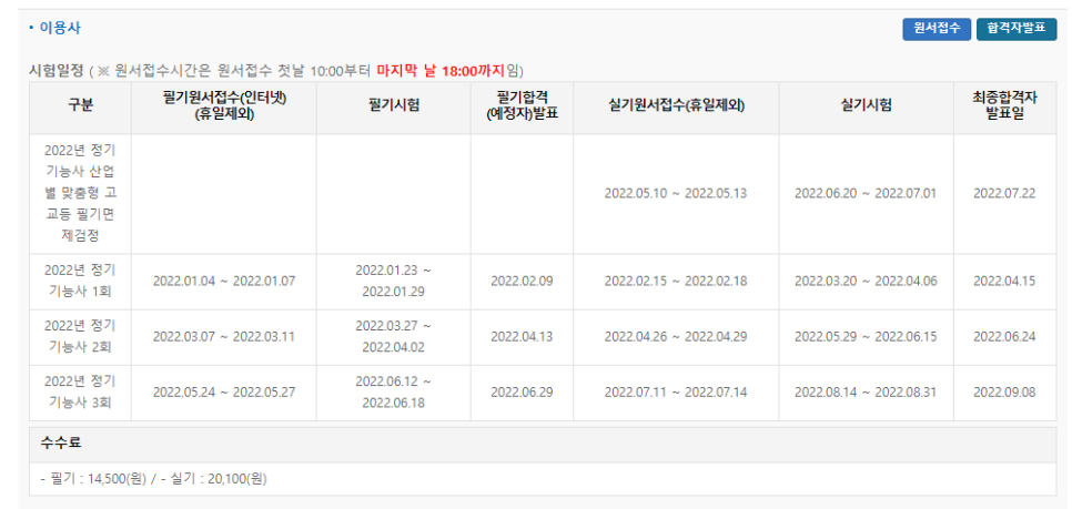  22년 이용사자격증 시험일정