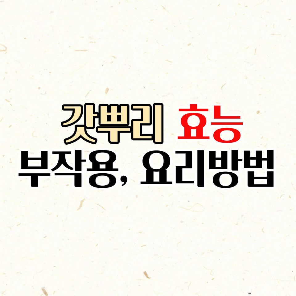  갓 뿌리 효능 부작용 꼭 알고 드셔야합니다.
