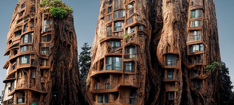  AI가 만들어낸 초현실적 공생 건축물 Manas bhatia’s AI-generated surreal symbiotic architecture breathes and grows