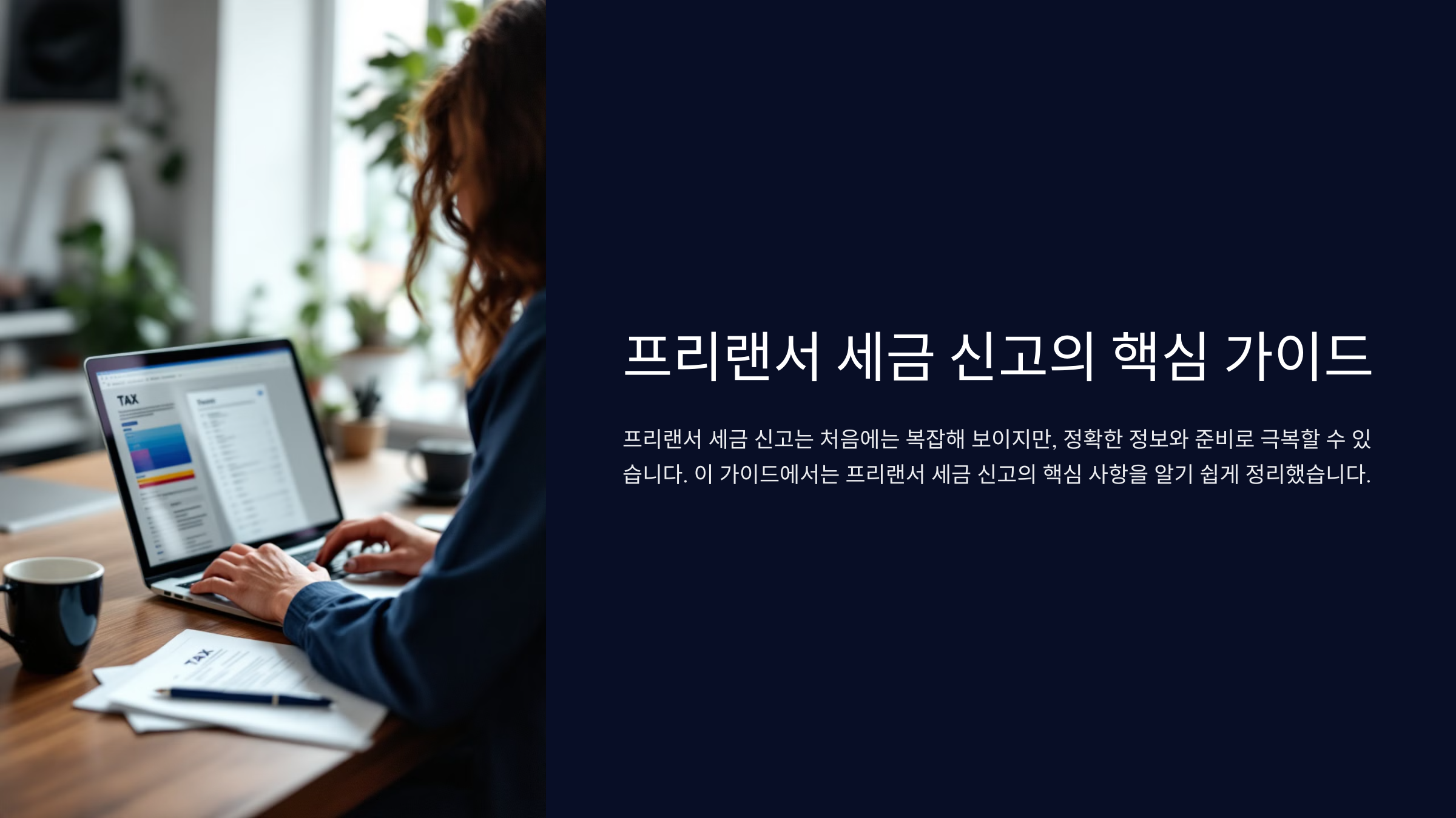 프리랜서 세금 신고의 핵심 가이드