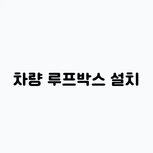 차량 루프박스 설치, 수납력 극대화하는 요령