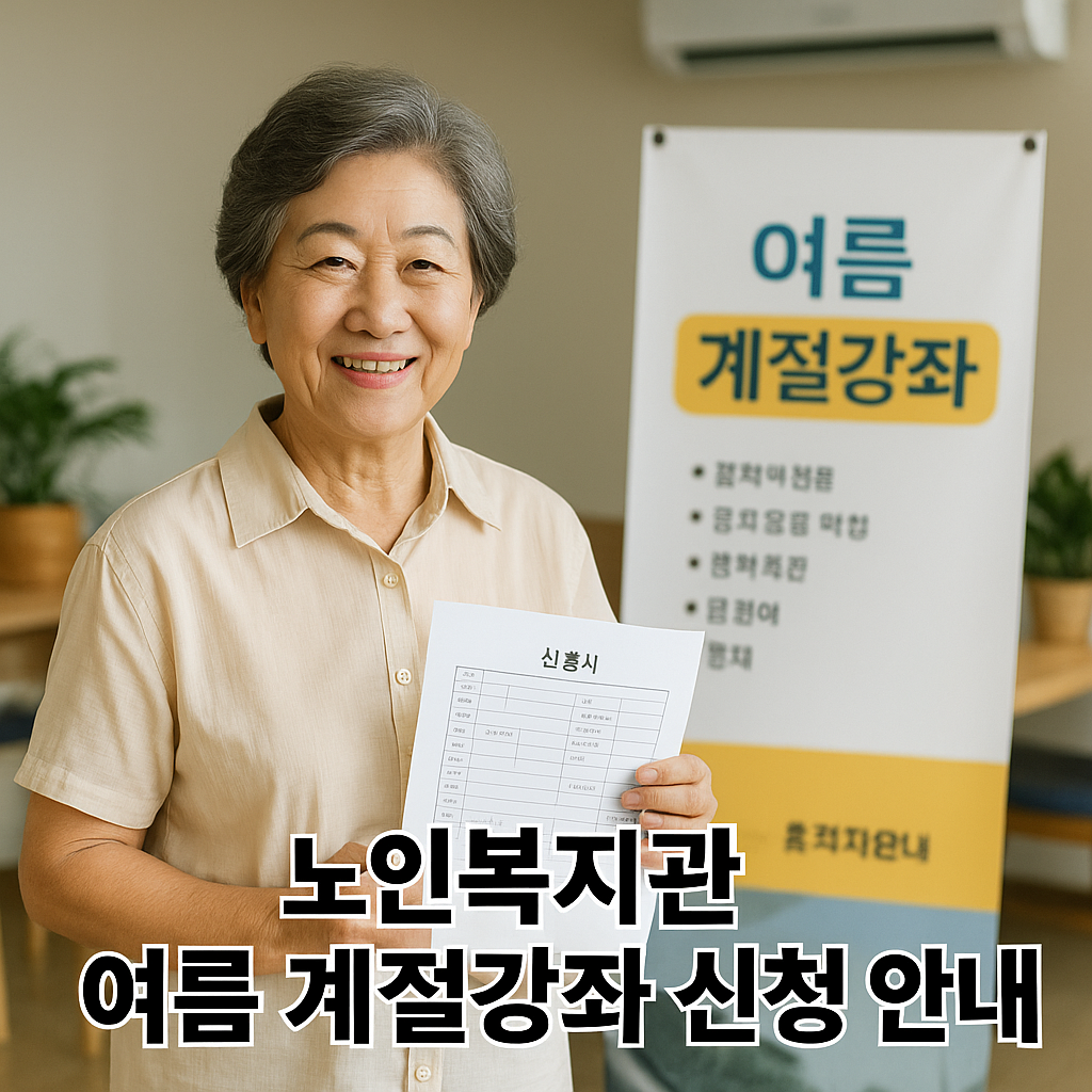 노인복지관 여름 계절강좌 신청 안내