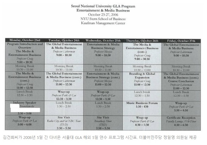 서울대GLA-해외5일연수프로그램-시간표-더불어민주당-정일영의원실-제공