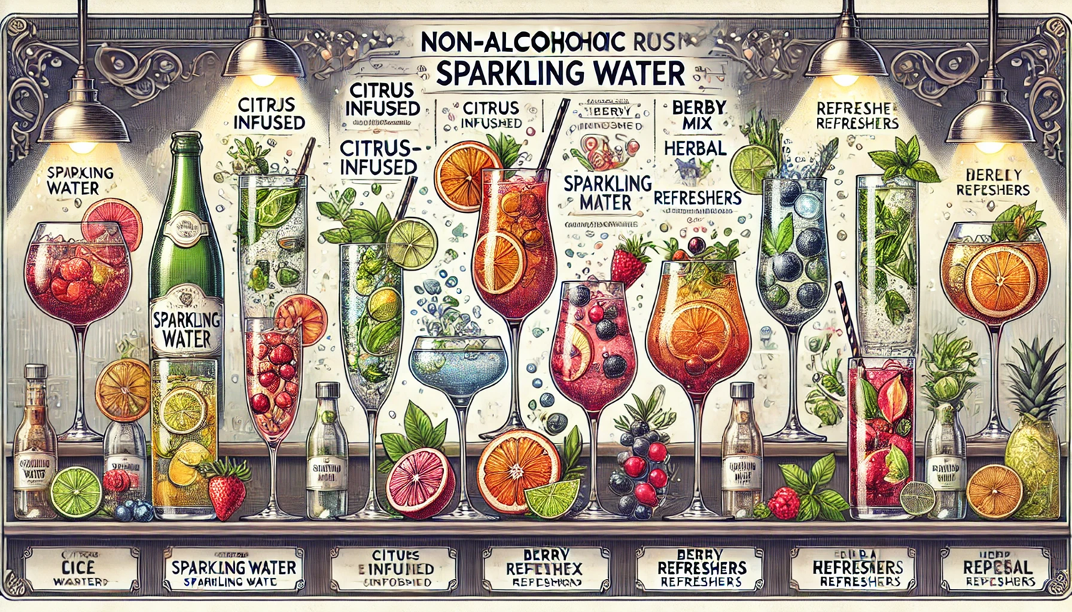 고급 칵테일처럼 마시는 탄산수 조합! 논알콜 칵테일 레시피