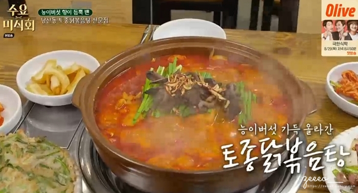 수요미식회 닭볶음탕 능이버섯 토종닭볶음탕 맛집_ 당산동 당산마루 능이버섯삼계탕