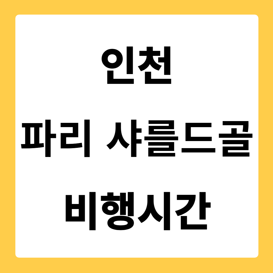 인천 파리 샤를드골 비행시간
