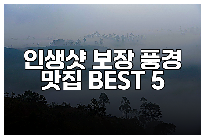 인생샷 보장 풍경 맛집 BEST 5