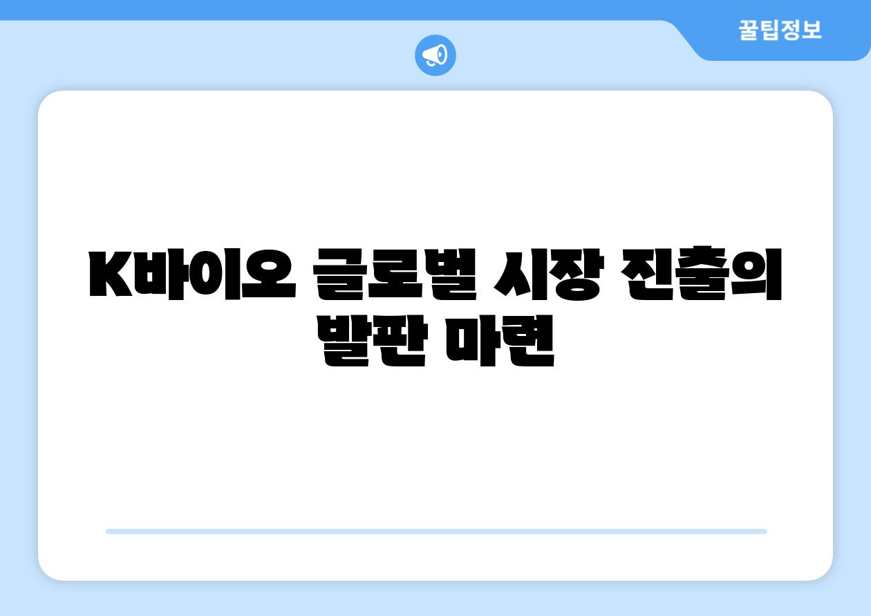 K바이오 글로벌 시장 진출의 발판 마련