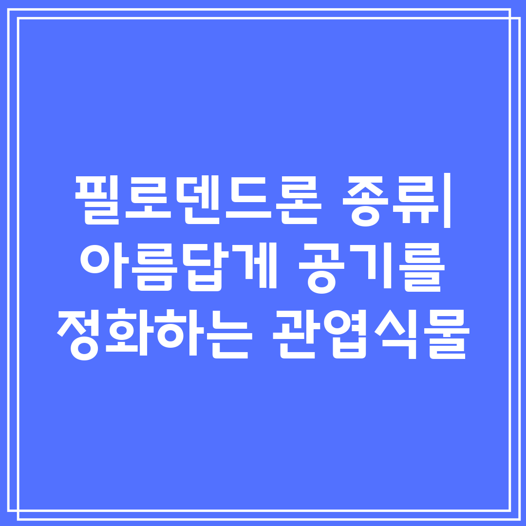 필로덴드론 종류 아름답게 공기를 정화하는 관엽식물