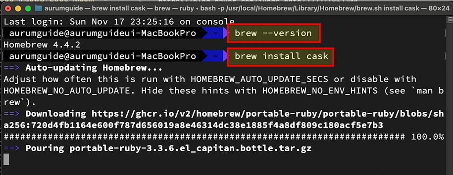 MacOS homebrew cask 설치.