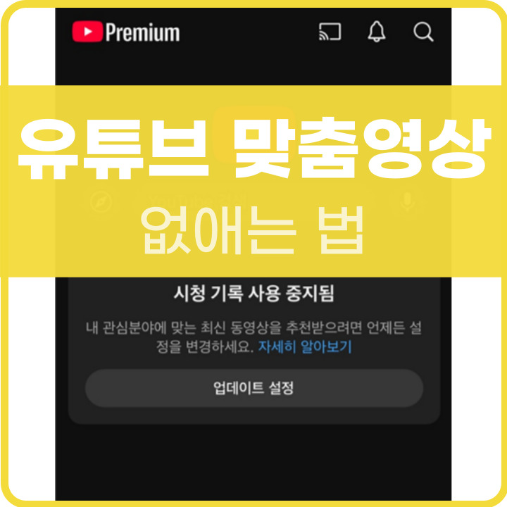 유튜브 맞춤동영상 없애는 법 포스팅 썸네일