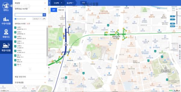 서울안전누리 홈페이지를 통해 확인할 수 있는 제설시설물 위치 ⓒ서울안전누리