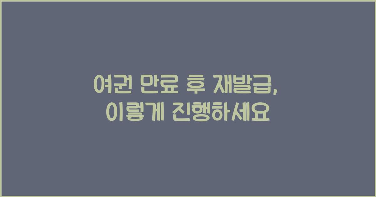 여권 만료 후 재발급