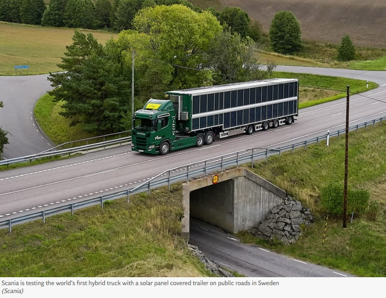 세계 최초 태양광 하이브리드 트럭&#44; 도로 시험 주행 성공 World’s first solar powered hybrid truck tested on public roads