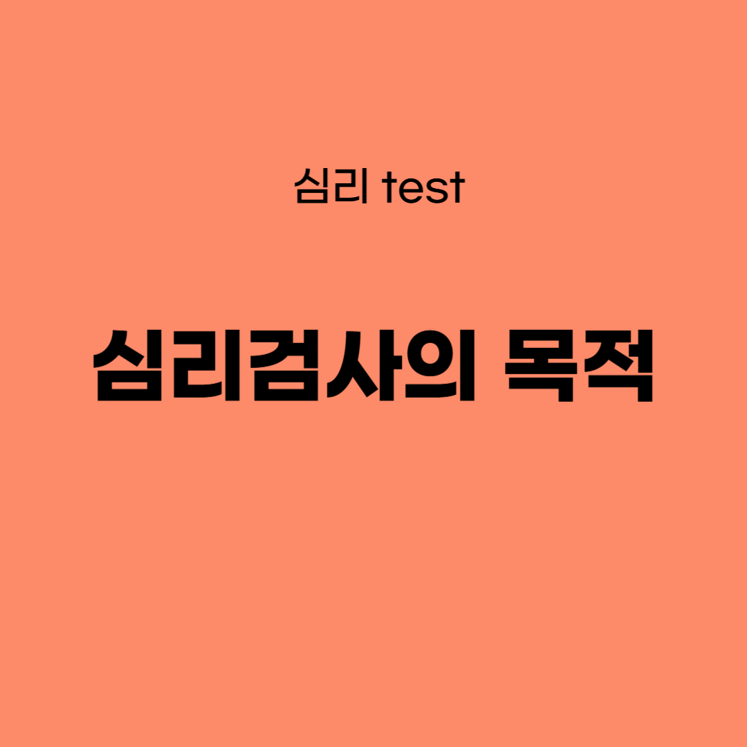 심리검사의 목적