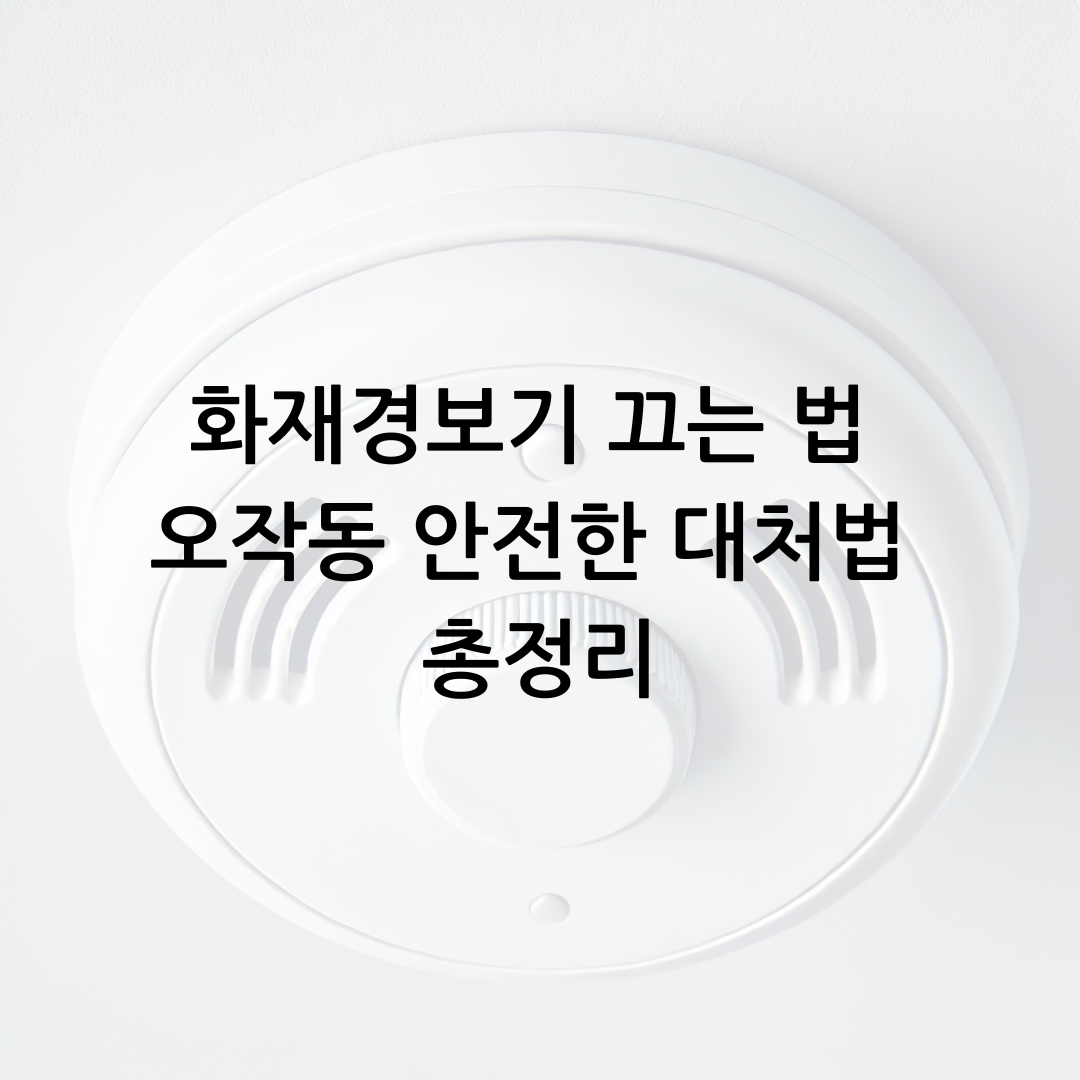 화재경보기 끄는 법 오작동 안전한 대처법 총정리