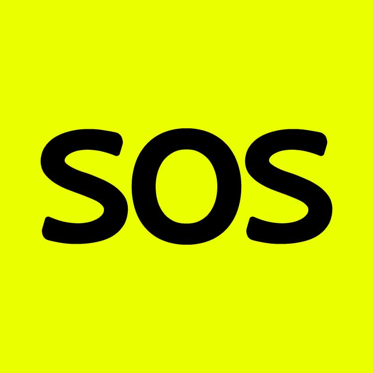 국제-구조-신호-SOS-글자와-노란-배경