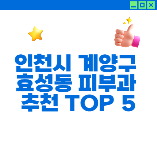 인천시 계양구 효성동 피부과 추천 TOP 5