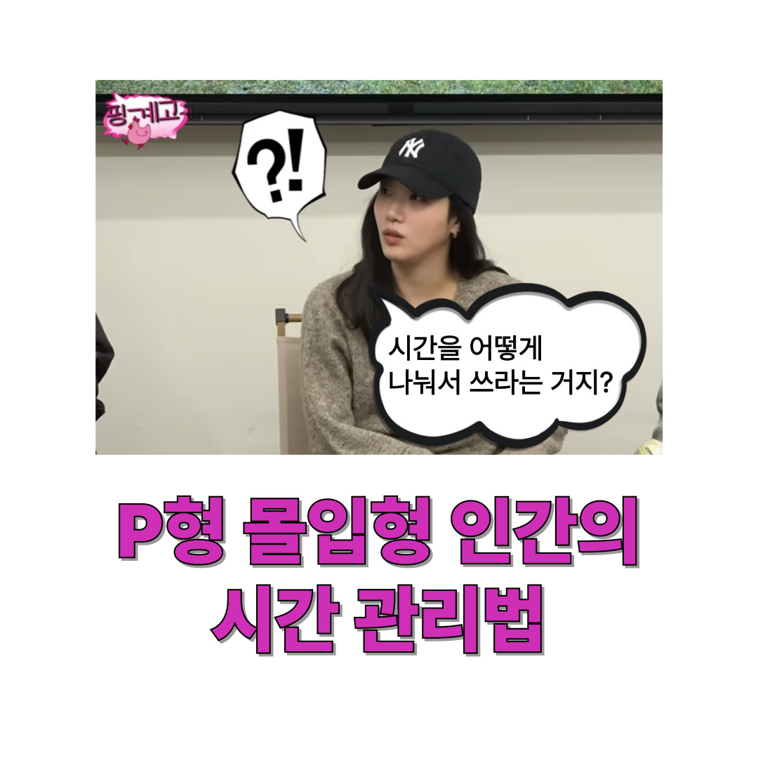 P형 몰입형 인간의 시간 관리법 (출처 :핑계고)