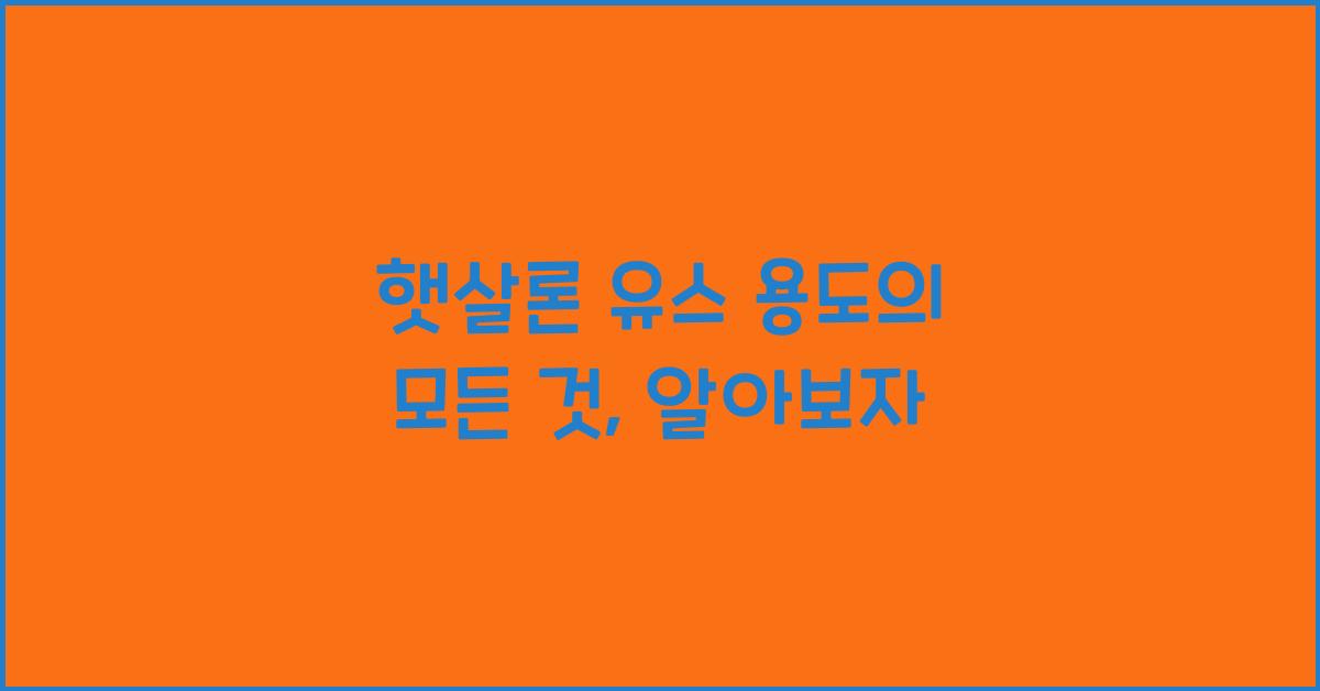 햇살론 유스 용도
