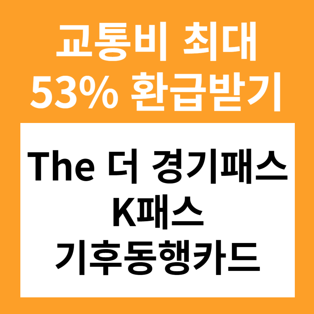 기후동행카드&#44; K패스&#44; 더 경기패스