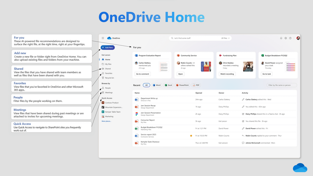 원드라이브 3.0(OneDrive 3.0) 홈 화면