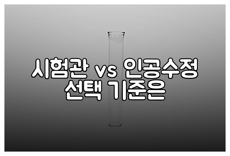 시험관 vs 인공수정 선택 기준은