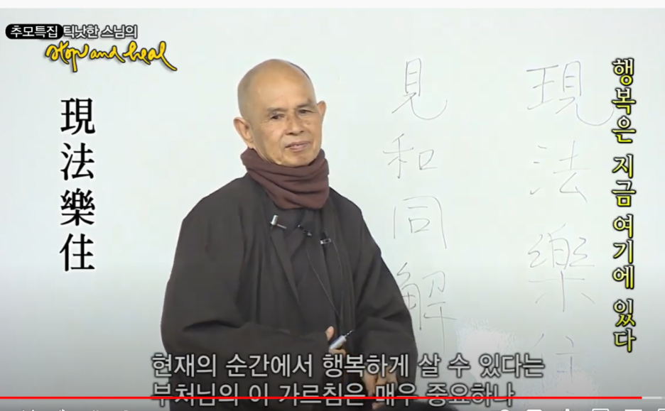  [틱낫한 스님 추모] 틱낫한 스님의 마음챙김 명상, 걷기 명상, 지금 그대로 행복하라