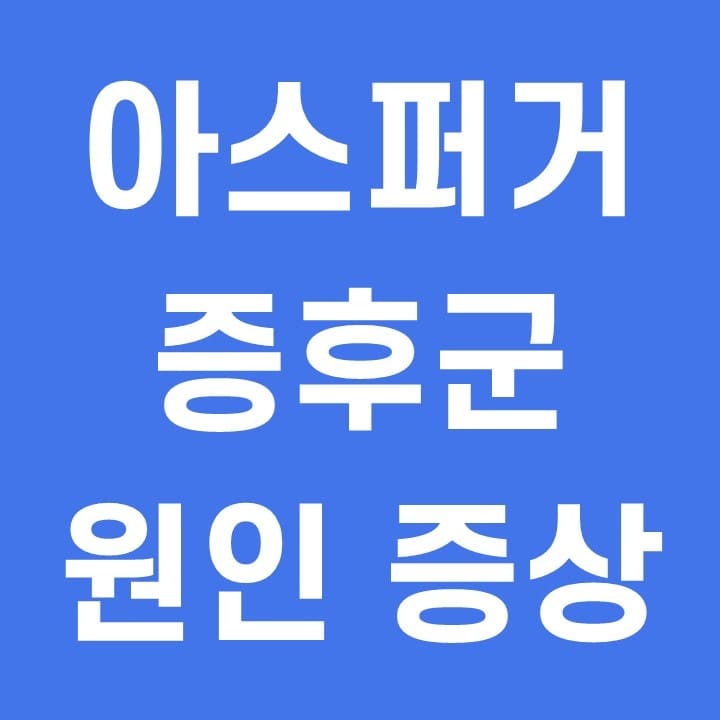  아스퍼거 증후군 증상 원인 치료법