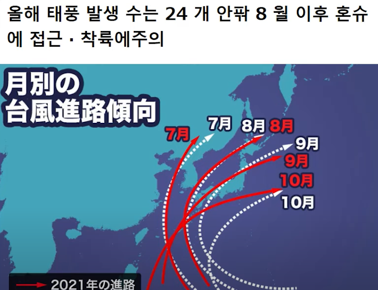 웨더뉴스-2021년-태풍예상수-보도내용