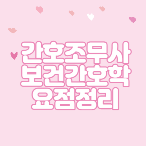  간호조무사 보건간호학 요점정리