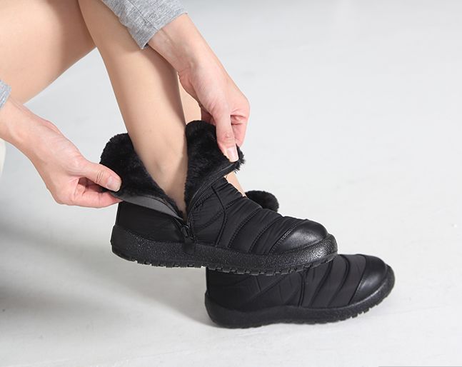  코인포인트 안쪽지퍼오픈 3cm 패딩 퍼부츠