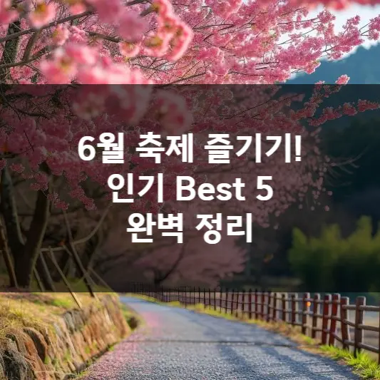 6월 축제 즐기기! 인기 Best 5 완벽 정리